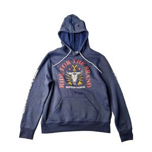 yellowstone gray string hoodie pullover ride for the brand sweatshirt size s